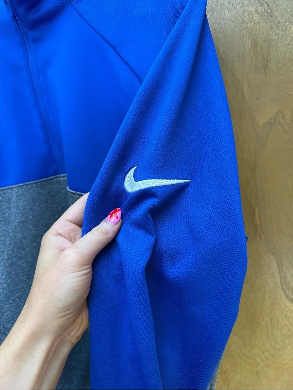 Nike Men’s Royal Blue and Heather Gray Half-Zip Performance Jacket